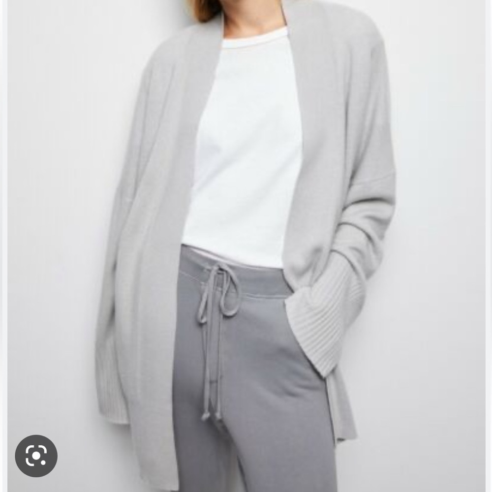 Nili Lotan Cashmere Open Front Cardigan grey XS